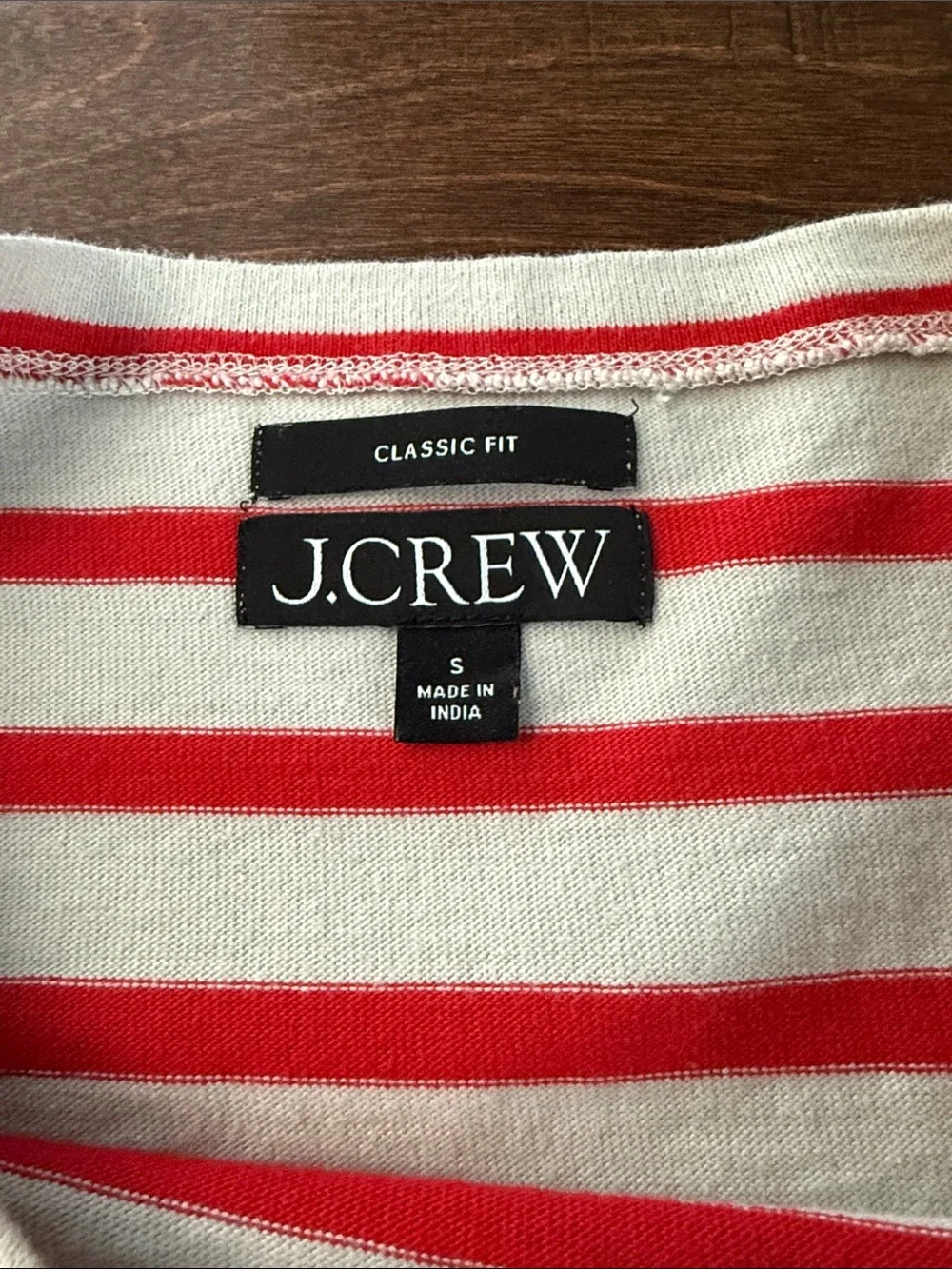 J. Crew Red and White Striped Long Sleeve Tee